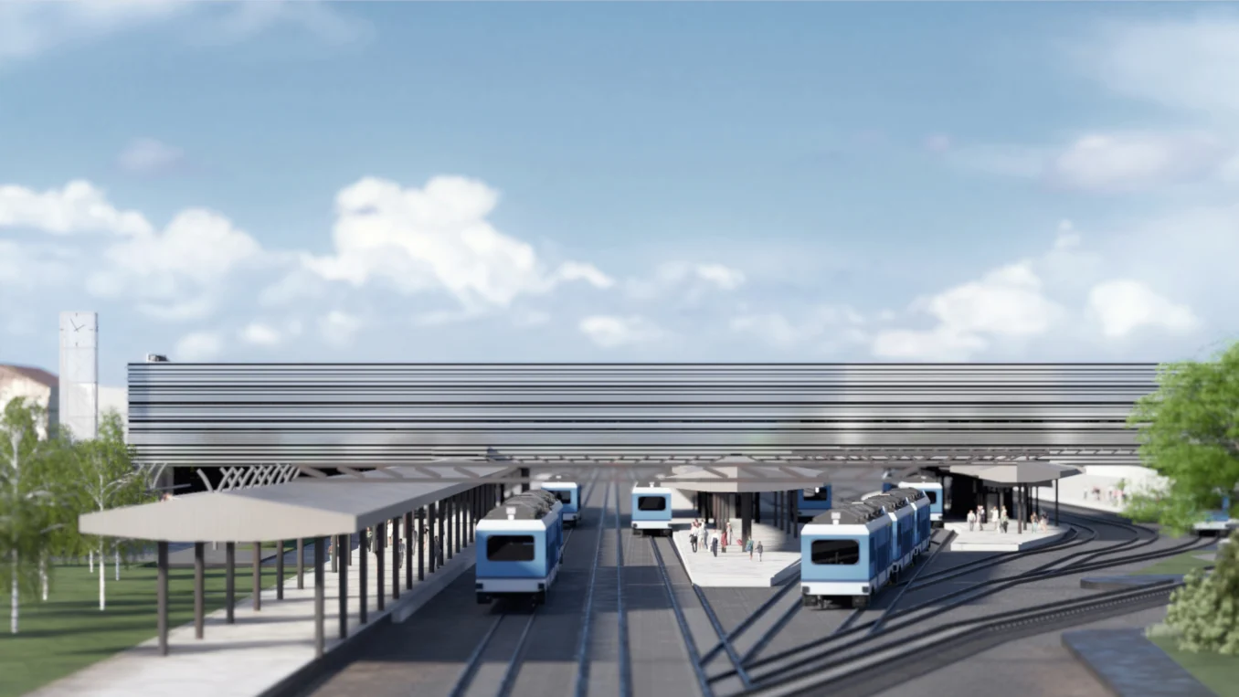 Dworzec Kolejowy w Częstochowie - widok z Alei NMP