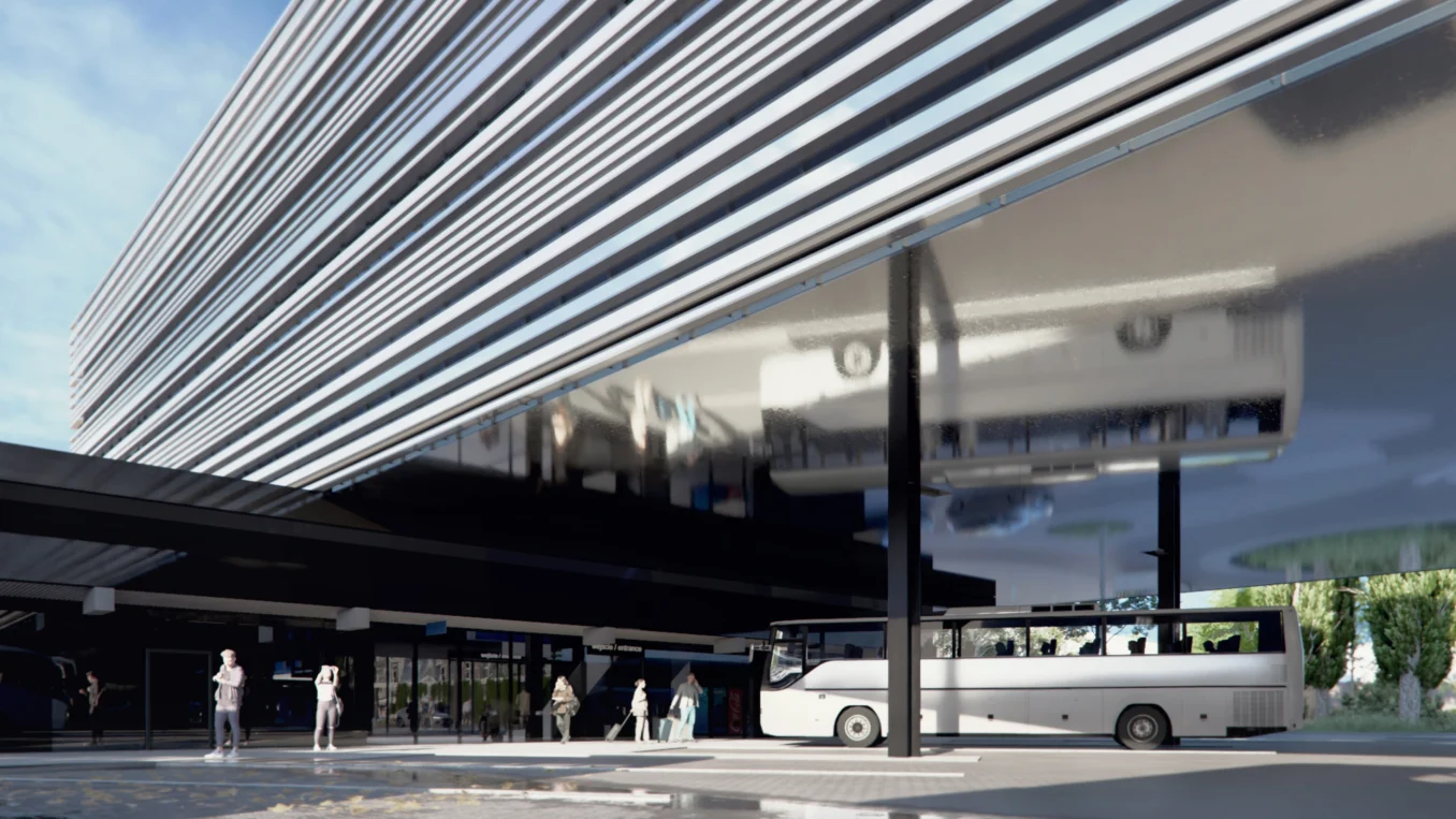 Dworzec Częstochowa autorstwa pracowni TOPROJEKT - Dworzec Autobusowy