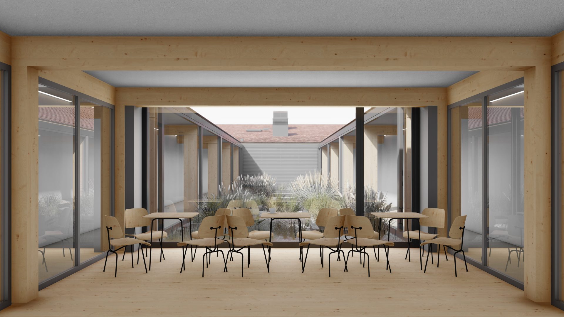 Dziedziniec strefy noclegowej