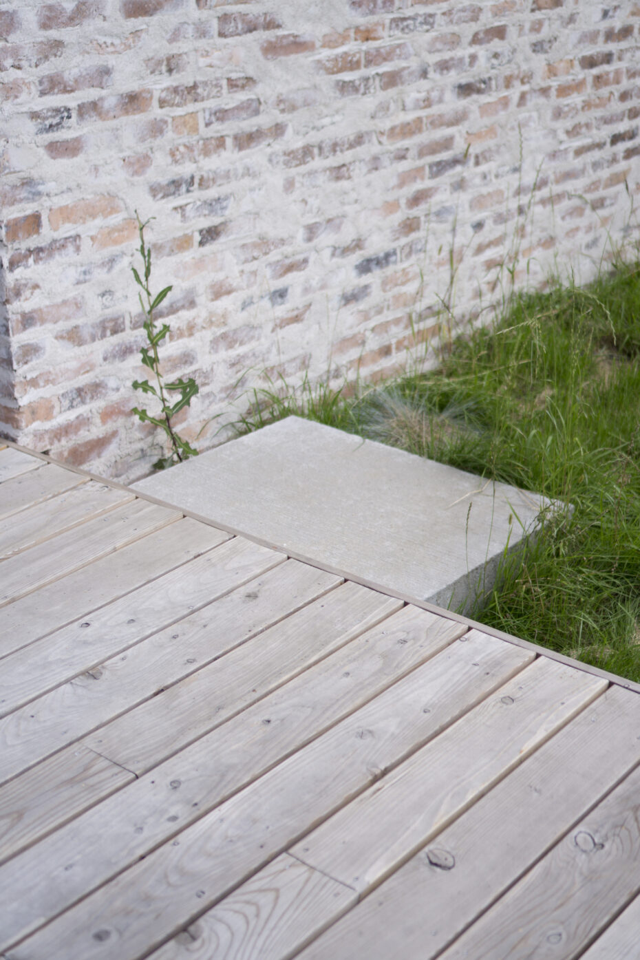 Stopień wejściowy na taras drewniany.