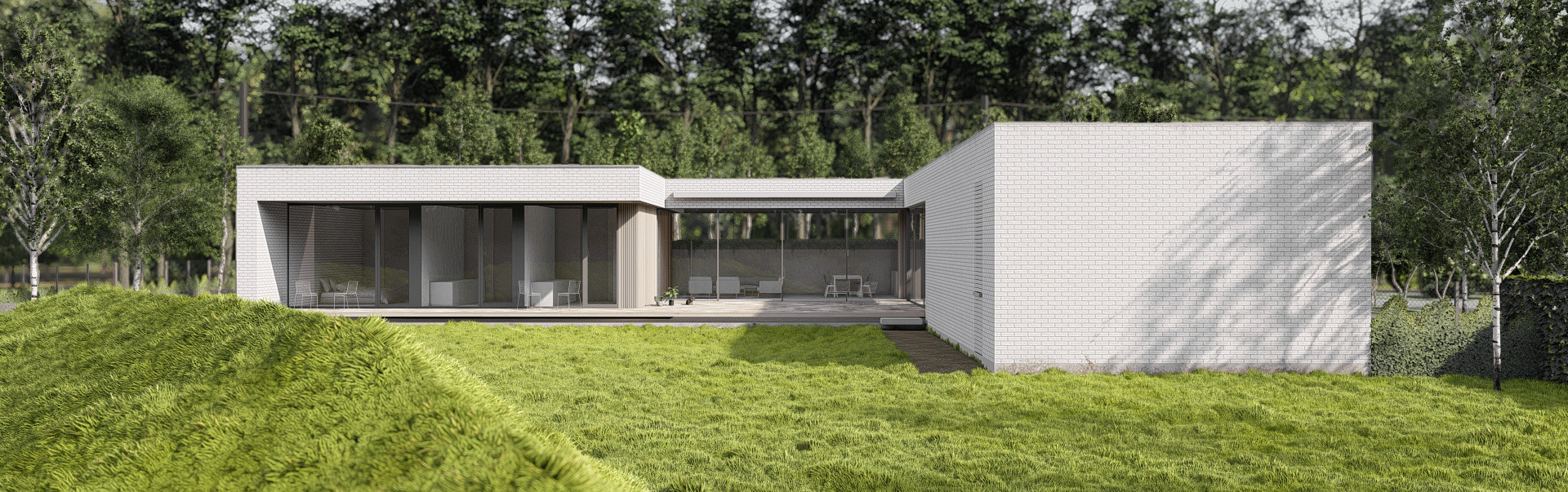 bryła domu widok z ogrodu