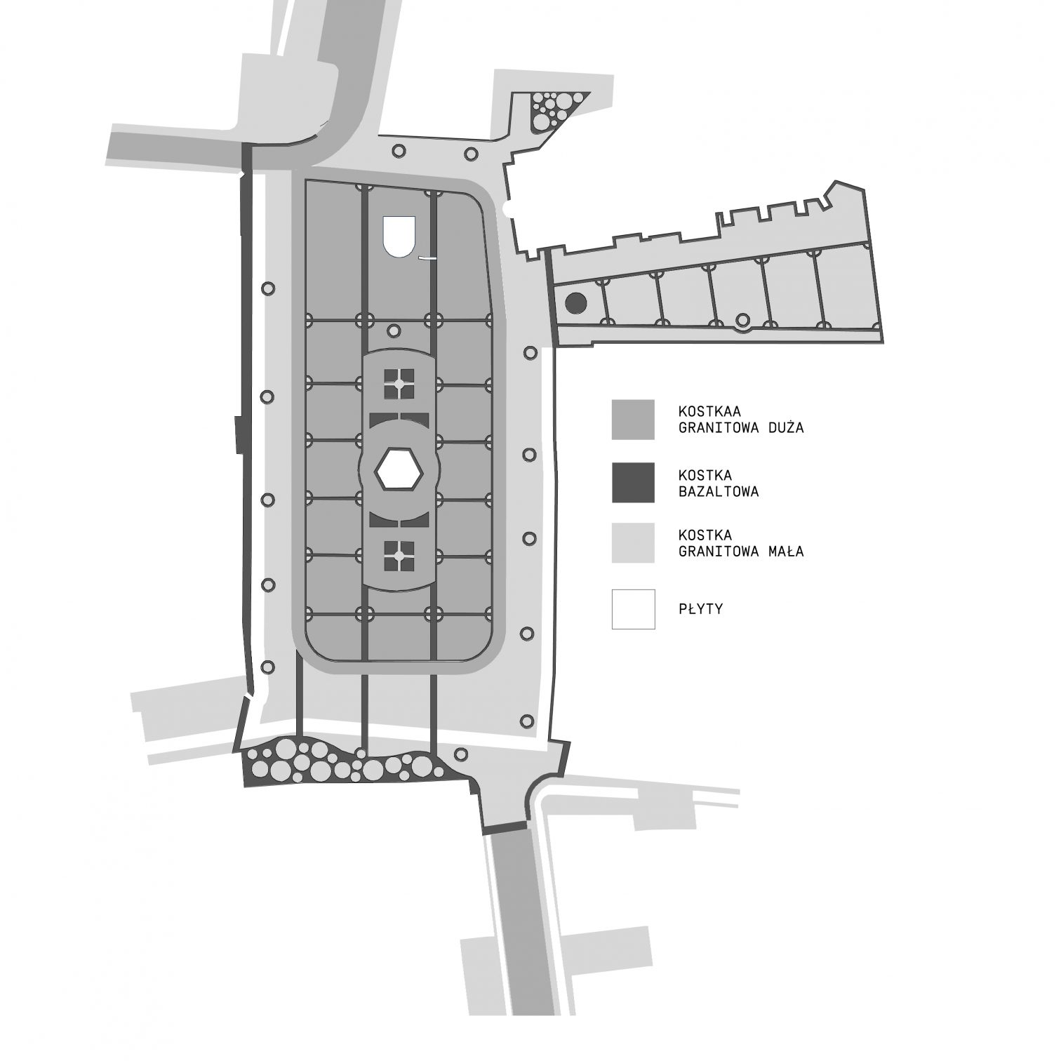 Analiza wykorzystania materiału na przebudowę rynku w Raciborzu