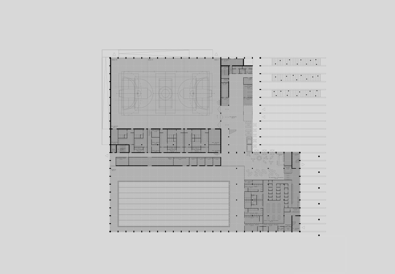 parter centrum sportowego kampusu Ochota Warszawa