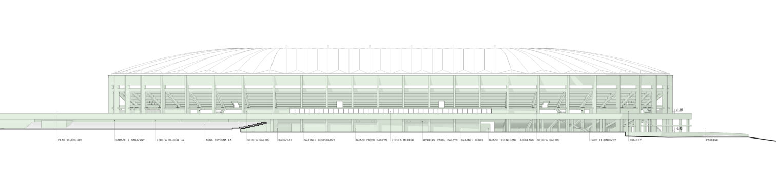 Koncepcja przebudowy stadionu żużlowego w Rybniku autorstwa pracowni TOPROJEKT