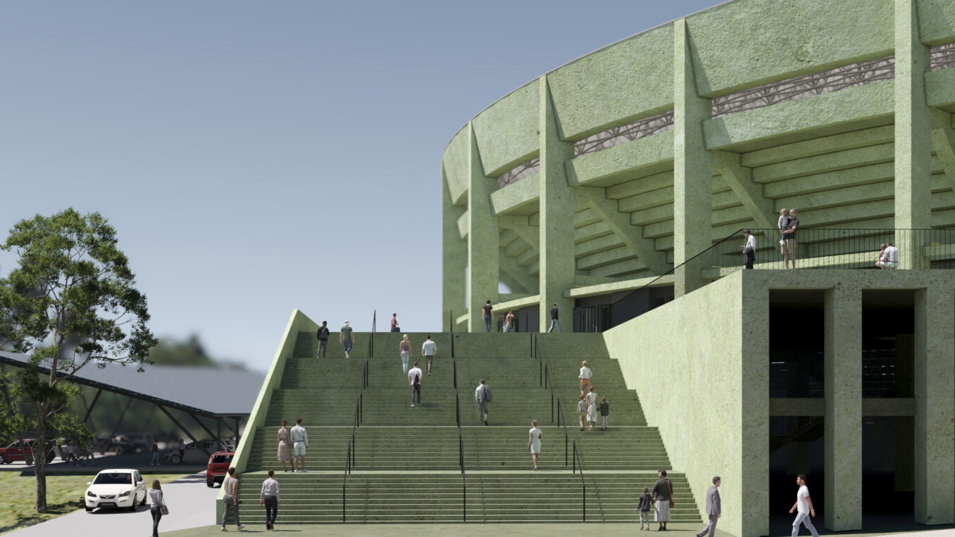 Propozycja przebudowy Stadionu MOSiR w Rybniku autorstwa pracowni TOPROJEKT