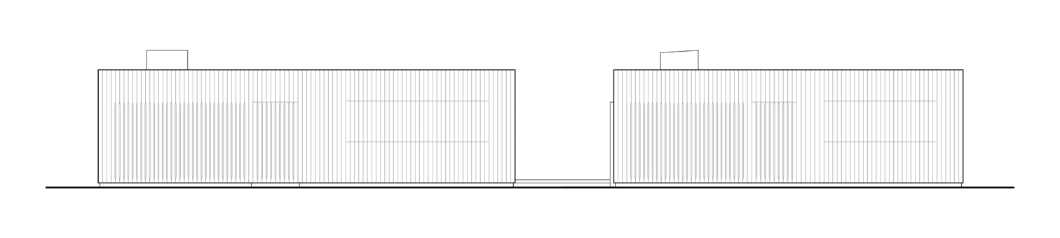 Elevation drawing of a single-family housing complex designed by Toprojekt